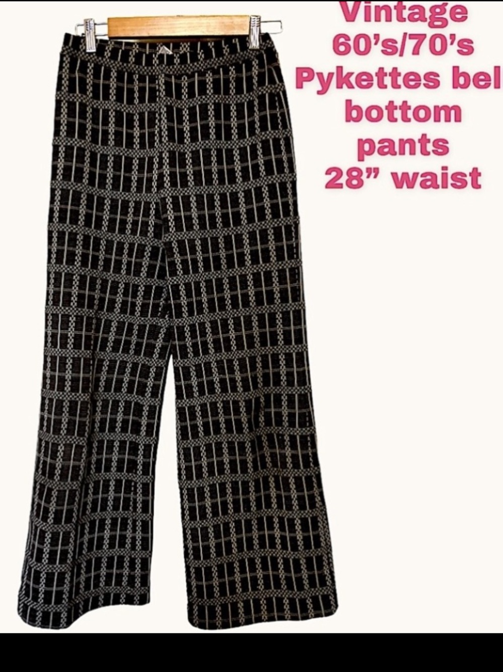 Vintage 60’s Pykettes brown polyester bell bottom pants